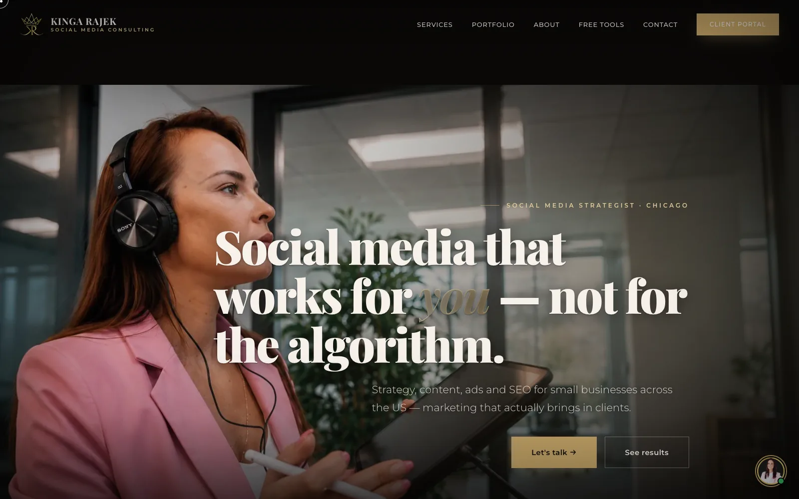 Kinga Rajek — Social Media website screenshot