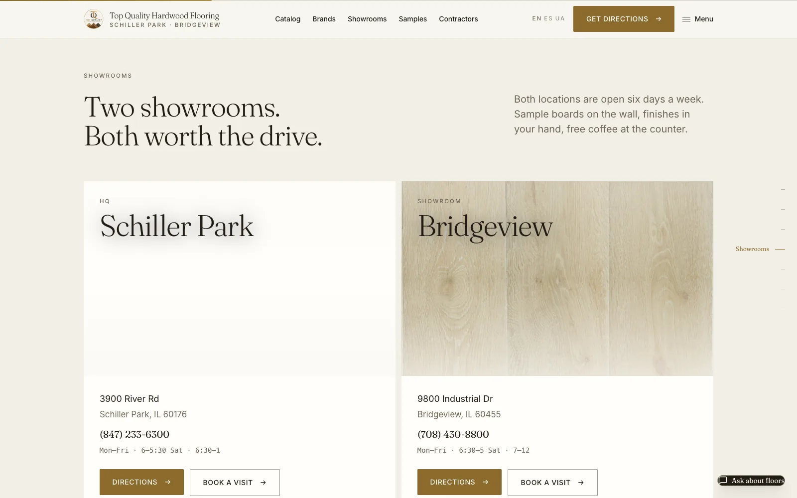Top Quality Flooring website screenshot